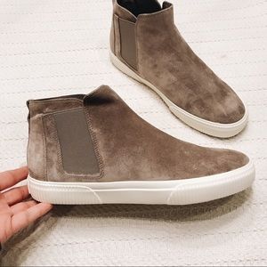 tan Steve Madden high top wedges